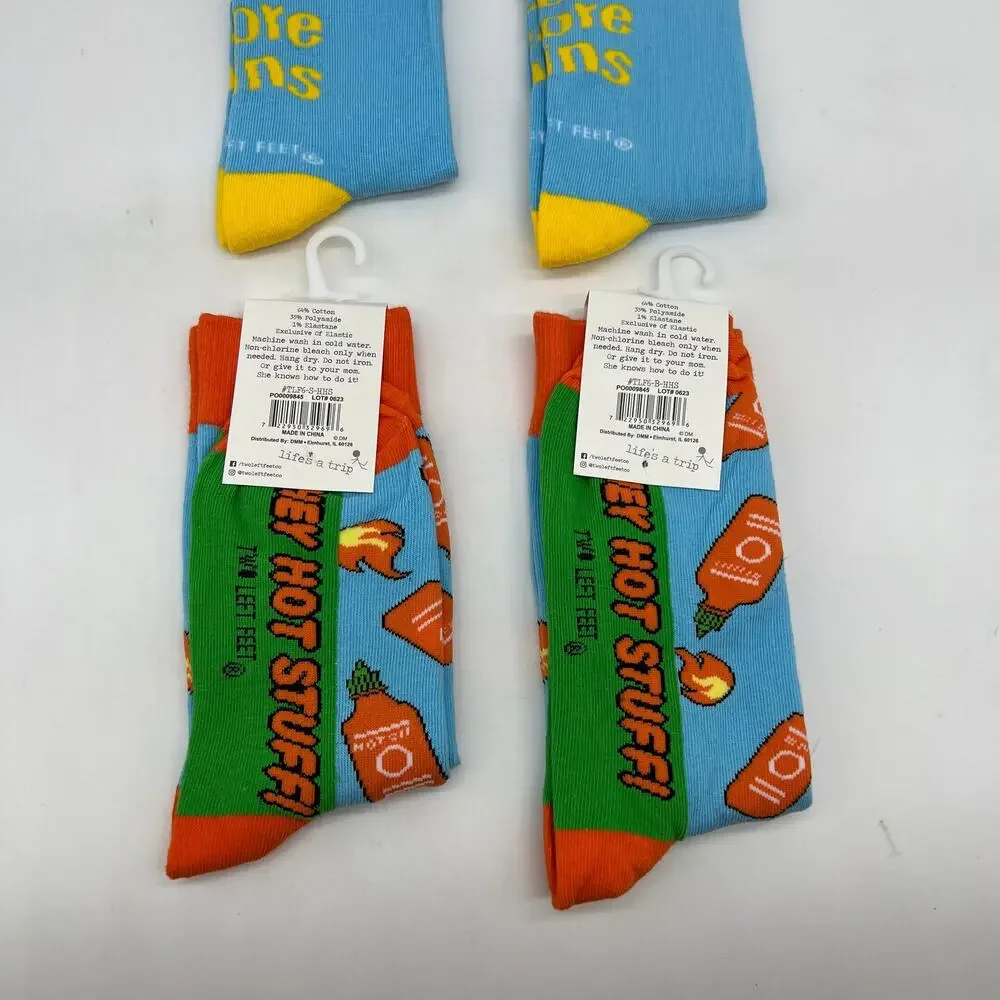 Two Left Feet Bundle of 4 Pair Funny Socks